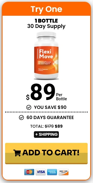 FlexiMove joint support supplement buy now 1 bottle package