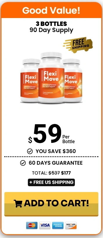 FlexiMove joint support supplement buy now 3 bottles package